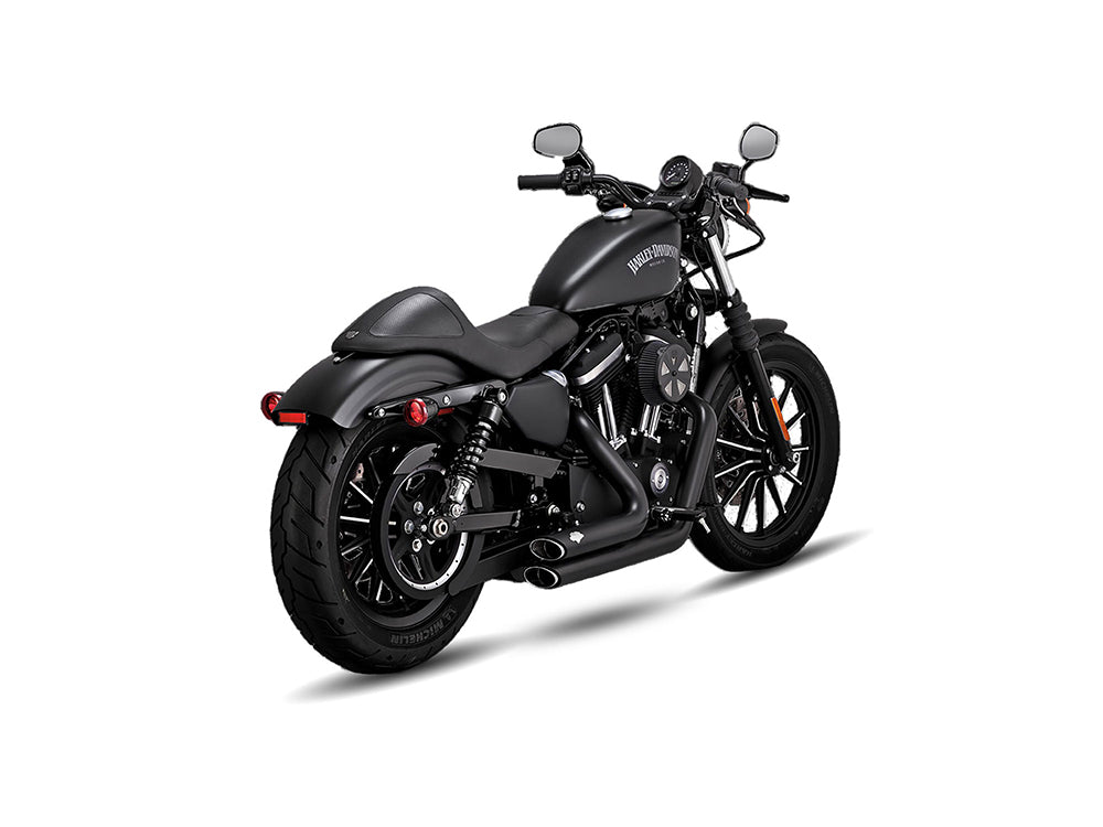 Shortshots Staggered Exhaust - Black. Fits Sportster 2014-2021