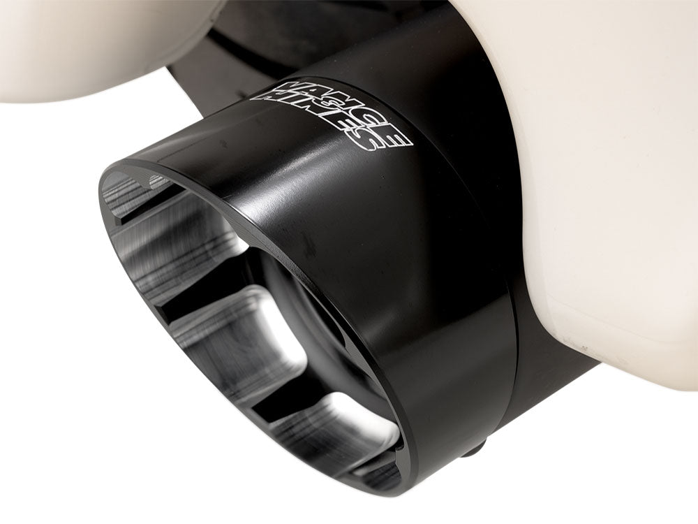 4.5in. Razorback Slash Cut Slip-On Mufflers - Black with Black End Caps. Fits Touring 2017up