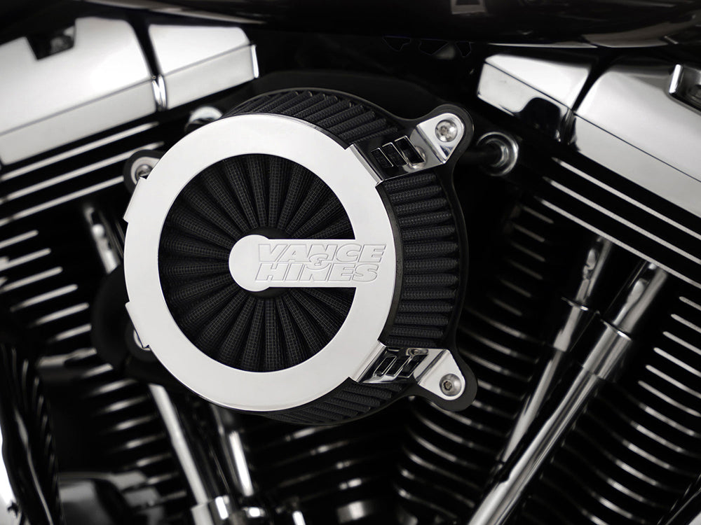 VO2 Cage Fighter Air Cleaner Kit - Chrome. Fits Touring 2017-2024 & Softail 2018-2024