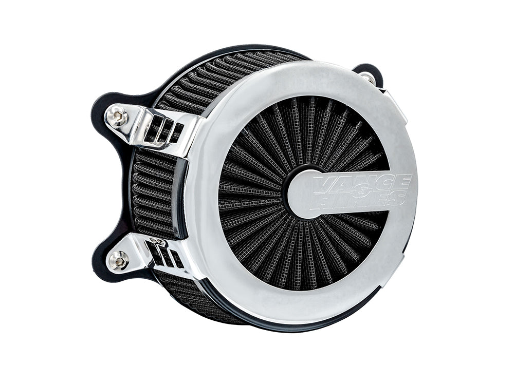 VO2 Cage Fighter Air Cleaner Kit - Chrome. Fits Touring 2017-2024 & Softail 2018-2024