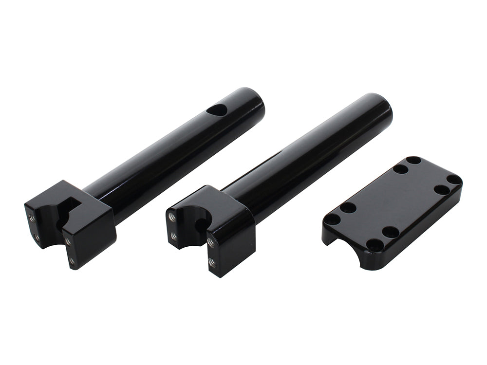 10in. Tall Savage Risers with Top Clamp - Gloss Black. Fits 1-1/4in. Handlebar.