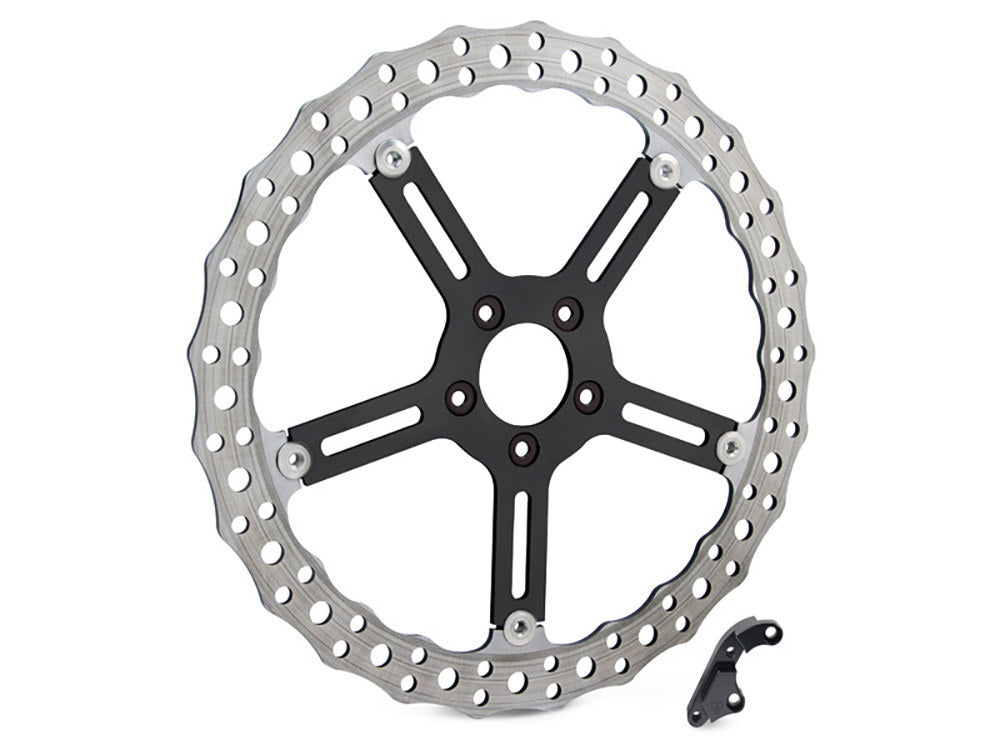 15in. Left Hand Front Jagged Big Brake Disc Rotor. Fits Softail 2015-2017 & Dyna 2006-2017.