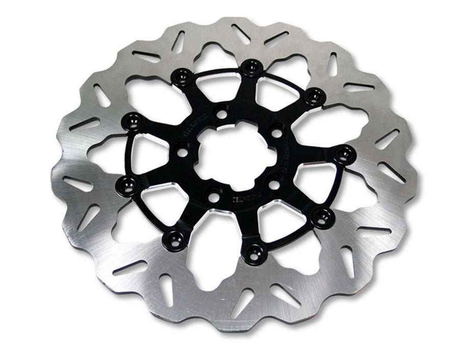 11.8in. Front Wave Floating Disc Rotor – Contrast Cut. Fits Dyna 2006-2017, Softail 2015up, Sportster 2014-2021 & Some Touring 2008up.