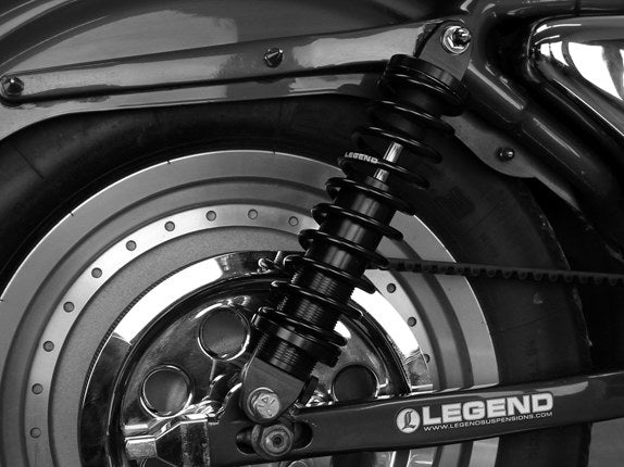 LEGEND REVO-A Series, 14in. Adjustable Rear Shock Absorbers – Black. Fits Sportster 2004-2021