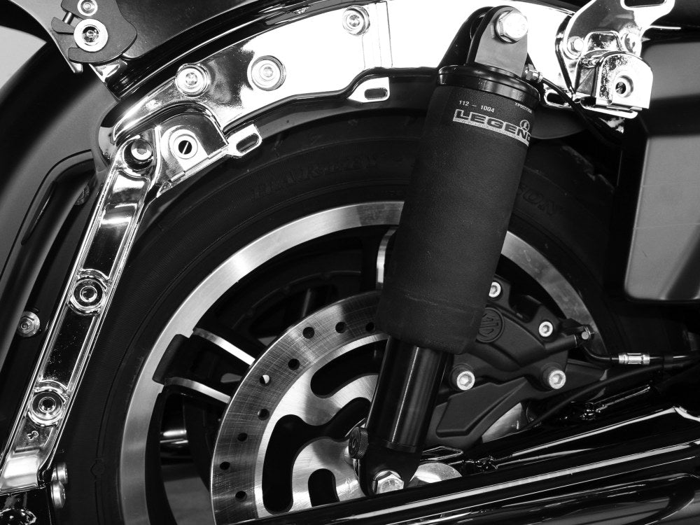 LEGEND AIR-A Series, Adjustable Rear Air Shock Absorbers – Black. Fits Road Glide 2017up