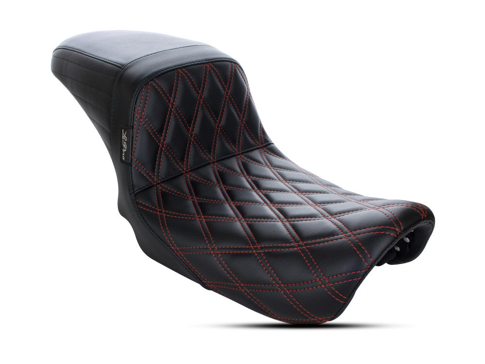 Kickflip Dual Seat with Red Double Diamond Stitch. Fits Dyna 2006-2017. LePera