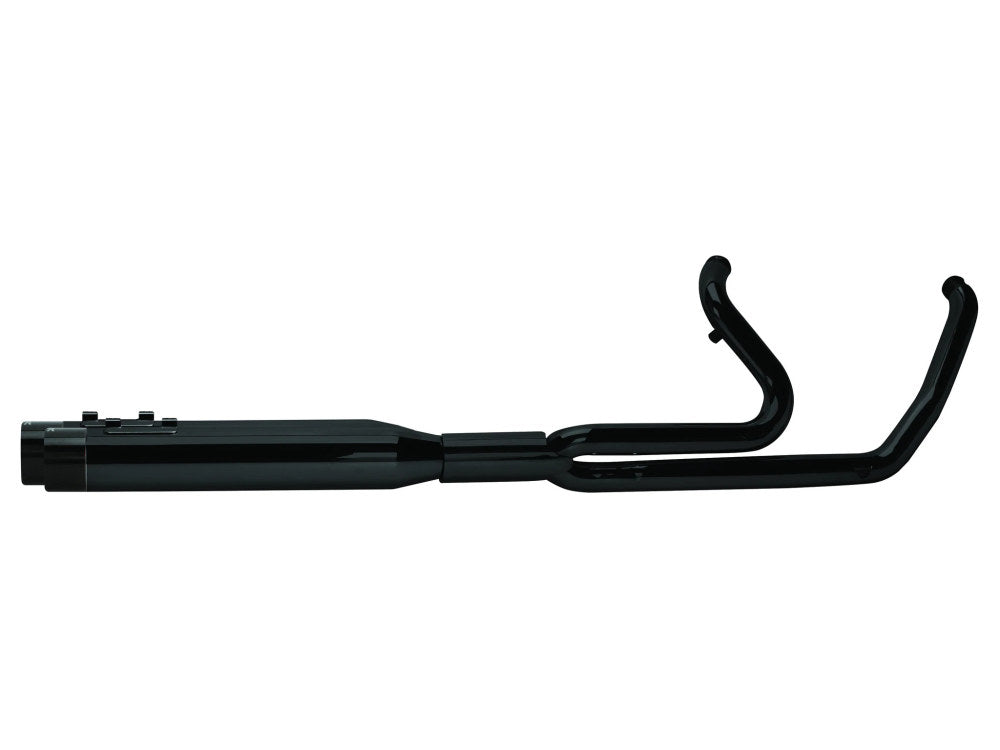 Full Length 2:1 Exhaust With Ghost Pipe – Black With Black Aluminium End Caps. Fits Touring 2017up