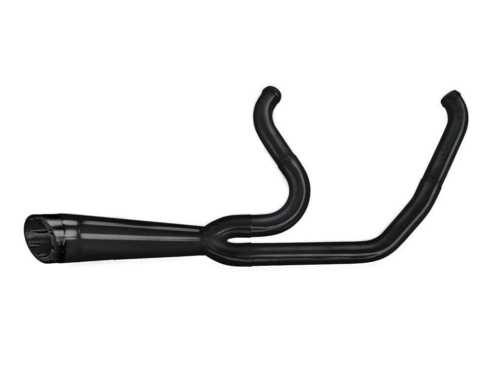 TBR Shorty Turnout 2-into-1 Exhaust – Black with Black End Cap. Fits Softail 2018up.