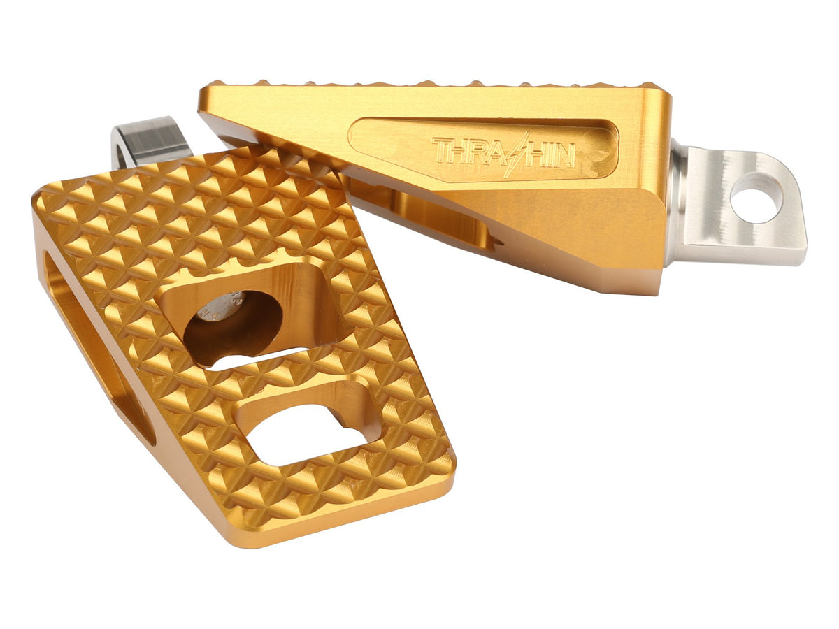 P-54 Footpegs – Gold. Fits Softail 2018up Front.