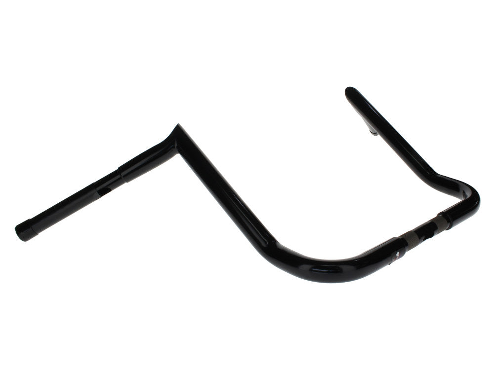 16in. X 1-1/4in. Chubby Bagger Hooked Ape Hanger Handlebar – Gloss Black. Fits Ultra And Street Glide Models 1996up