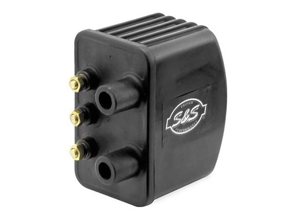 Ignition Coil – Black. Fits Big Twin 1970-1999 & Sportster 1971-2003 Models with Upgraded Single Fire Ignition.